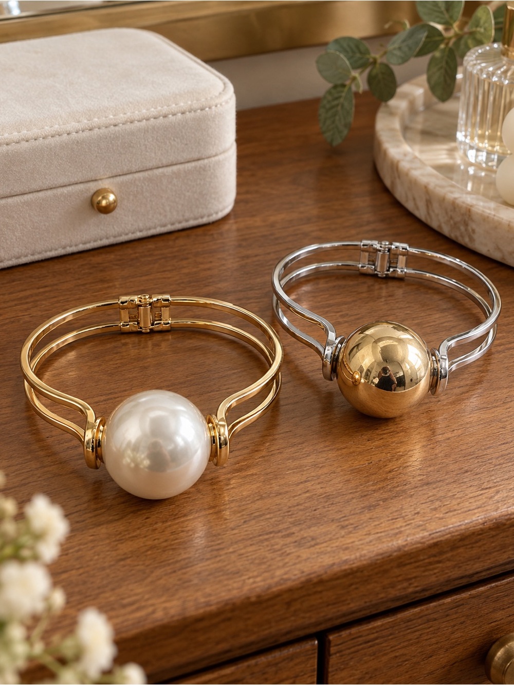 Pomina Hinged Bangle Bracelet Set of 2 (BN4 po)